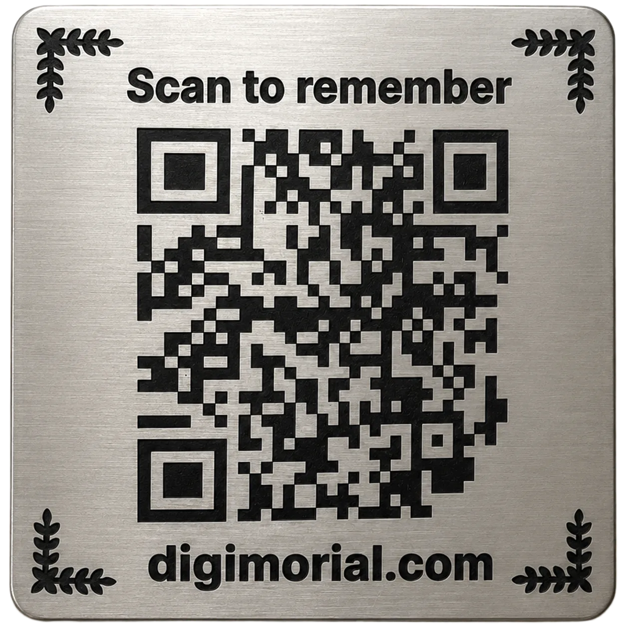 Digimorial QR memorial plaque linking to James’s example memorial